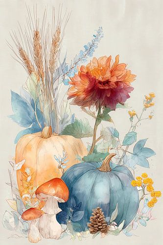 Herfstcompositie in Pastel no.2