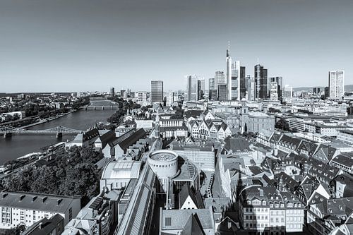 Frankfurt am Main skyline - monochroom