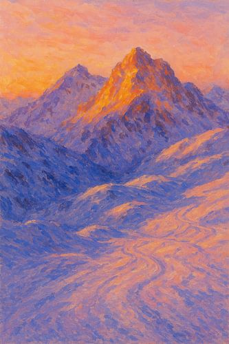 Zonsondergang boven Les Deux Alpes