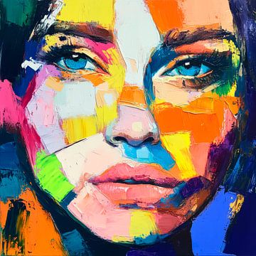 Kleurrijke gezichten van emoties van Poster Art Shop