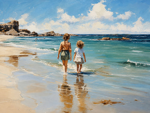 Des enfants au bord de la mer – d’après Jozef Israëls