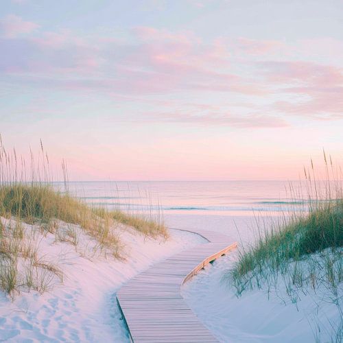 Schemering strandpad