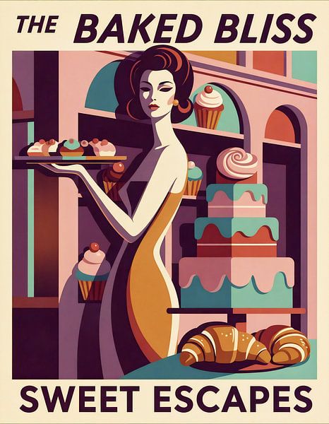 Titel: Elegantes Bäckereiglück: Vintage Art Deco Gemälde von Jan Keteleer