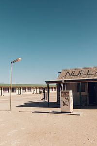 Station-service rétro le long de la route en Australie