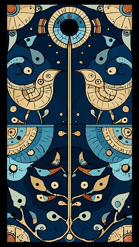 Mystieke abstracte symbolische olieverfschilderij Harmonie