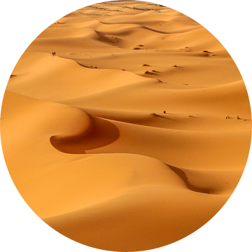 Walking at the curved sand dunes (Morocco) van Tux Photography