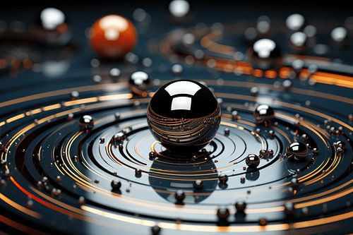 3D abstract met bollen en ronde vormen