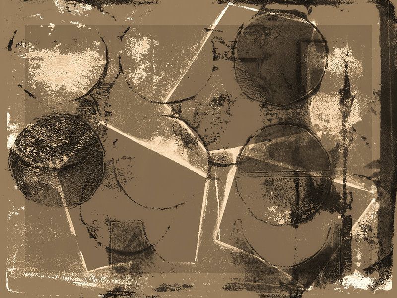 Abstract shapes in earthy tones by Abstract Minimalist Art