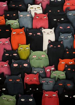 een groep katten van Dimas Arochman
