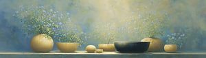 Blumenvasen | Soft Blue Blooms On Shelf