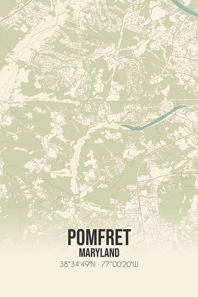 Carte ancienne de Pomfret (Maryland), USA. par Affiches de lieux
