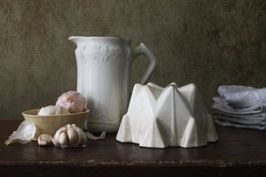 Nature morte : scène de cuisine en blanc