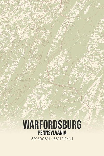 Carte ancienne de Warfordsburg (Pennsylvanie), USA. par Affiches de lieux