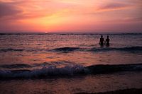couple in the sea