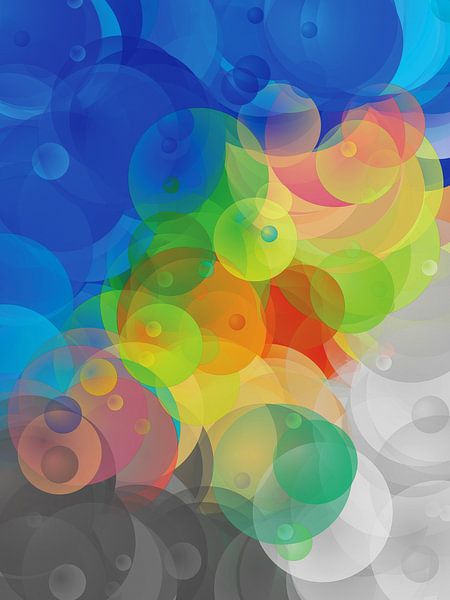Bubble map of the Netherlands by Frans Blok - photos, art and other wall decoration