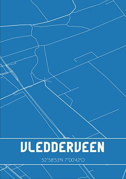 Blaupause | Karte | Vledderveen (Groningen) von Rezona