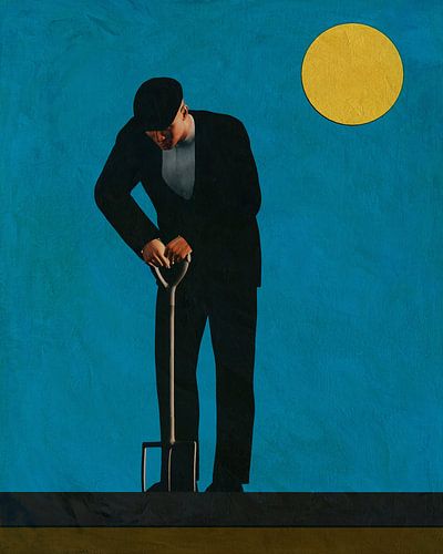 De boer die op het land werkt