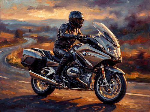 BMW R 1300 RT Touring in der goldenen Stunde