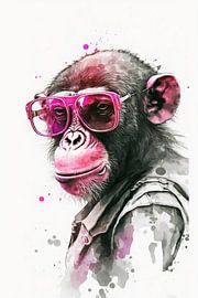Affe in Pink von Poster Art Shop
