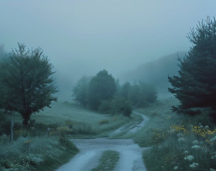 Herbstnebel von fernlichtsicht