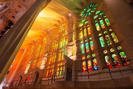 Das Innere der Sagrada Familia, der von Gaudí entworfenen Kathedrale von PhotoCluster