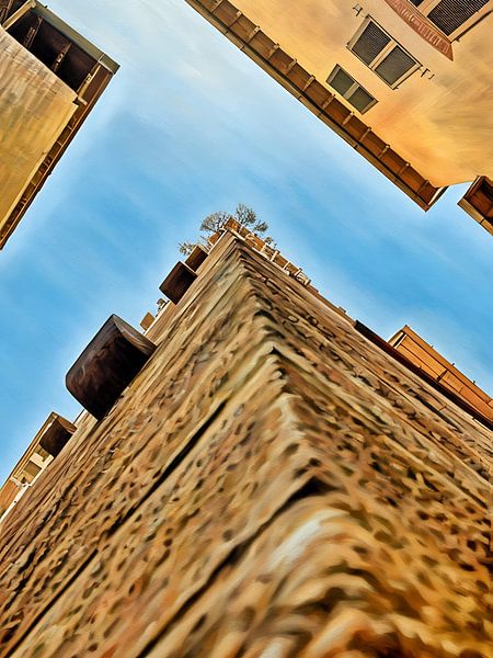 Lucca Guinigi Tower and Its Rooftop Trees by Sergio Pazzano