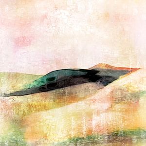 Abstrakte Sommer Landschaft in Sanftem Gold