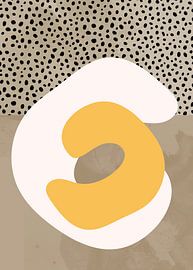 Beige Gelb Gold Abstrakt von Mad Dog Art