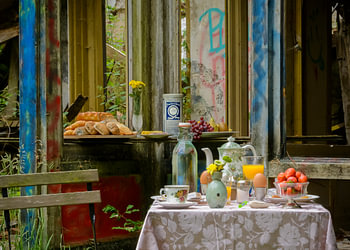 Colorful breakfast still life