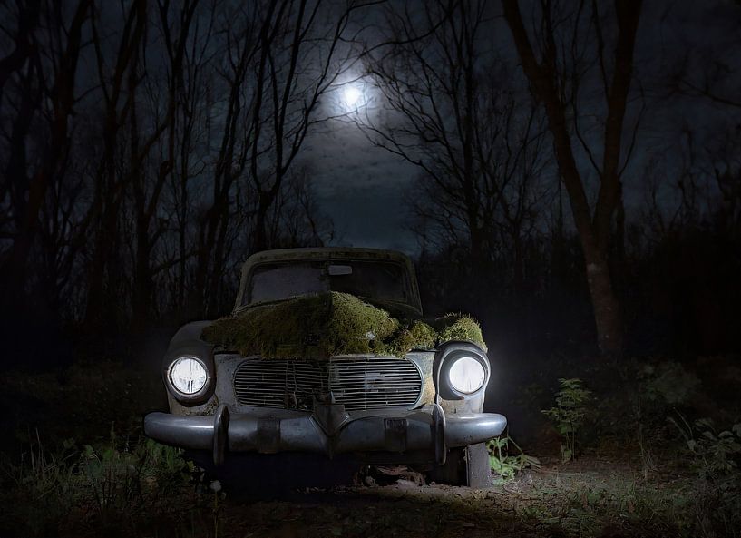Geisterauto bei Vollmond von Ans Bastiaanssen