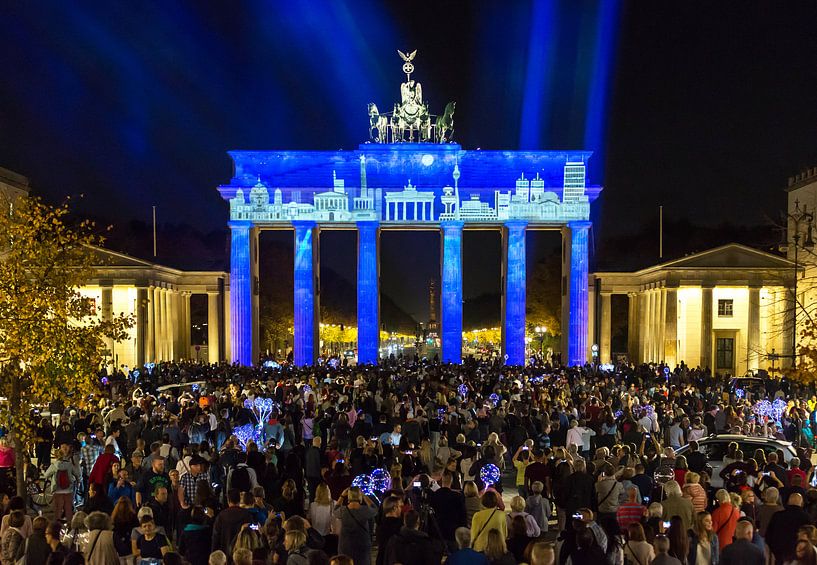 Berlijn Skyline aan de Brandenburger Tor van Frank Herrmann