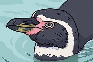 Der Sprung des tapferen Pinguins.