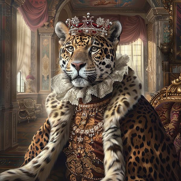 Leopard in Barock von Poster Art Shop