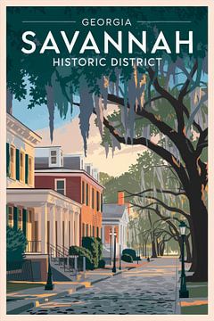 Savannah, Georgia by Poster Art Shop