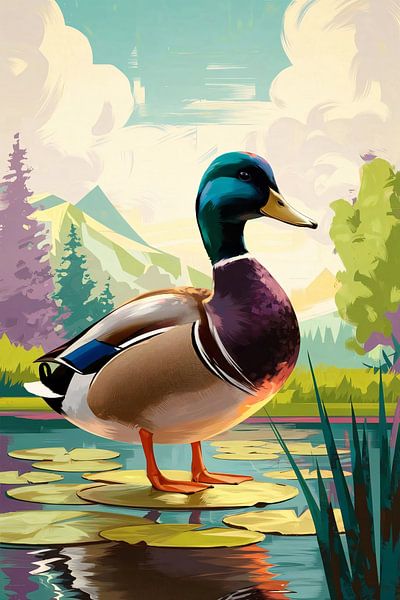 Colourful duck in nature by Imperial Art House