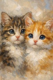 Schattig portret van een kattenduo van MARTINA KUSUMA DEWI