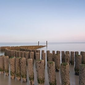 Breakwaters at sunrise in Breskens by Claire van Dun