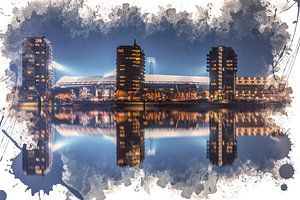 Feyenoord ART Stade Rotterdam "De Kuip" Réflexion sur MS Fotografie | Marc van der Stelt