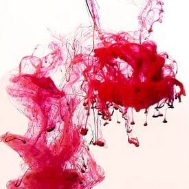 Rouge abstrait sur Jeannine Van den Boer