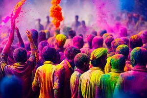 Holi festival in India on the street by Animaflora PicsStock