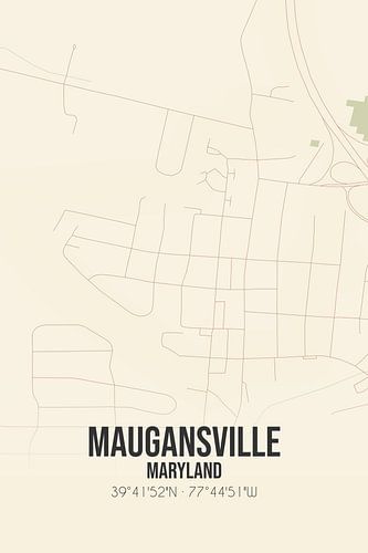 Alte Karte von Maugansville (Maryland), USA.