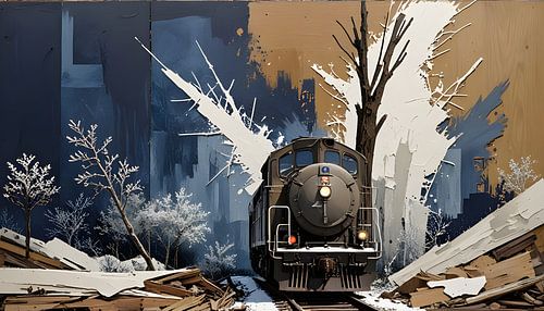 Stoomlocomotief in beweging