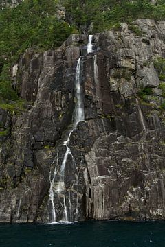 Waterfall by the Lysefjord by Anja B. Schäfer