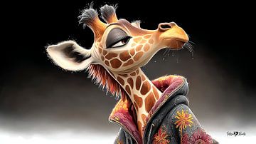 giraffe portrait by Gelissen Artworks