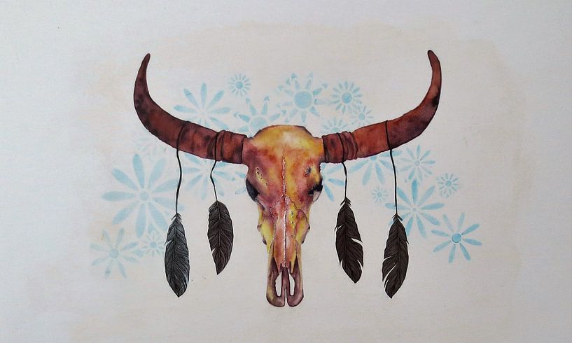 boho skull von Helma van der Zwan