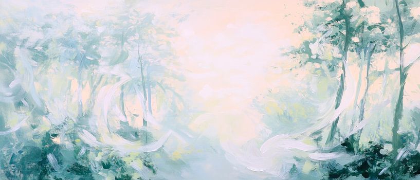 Misty forest with soft colours by Poster Art Shop