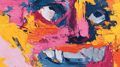 Surreal, abstrakt, Figur, Selbstreflexion, Konzeptkunst, Malerei, emotionaler Ausdruck, strukturiertes Acryl, moderne Kunst, symbolisch, verzerrte menschliche Gestalt