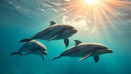 Des dauphins dans une eau cristalline