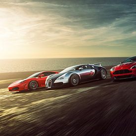 Sunset Dragrace F430, Veyron, Vantage und Stradale von Gijs Spierings