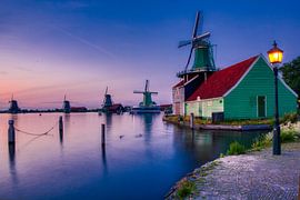 Zaanse Schans bij nacht van Pieter den Oudsten